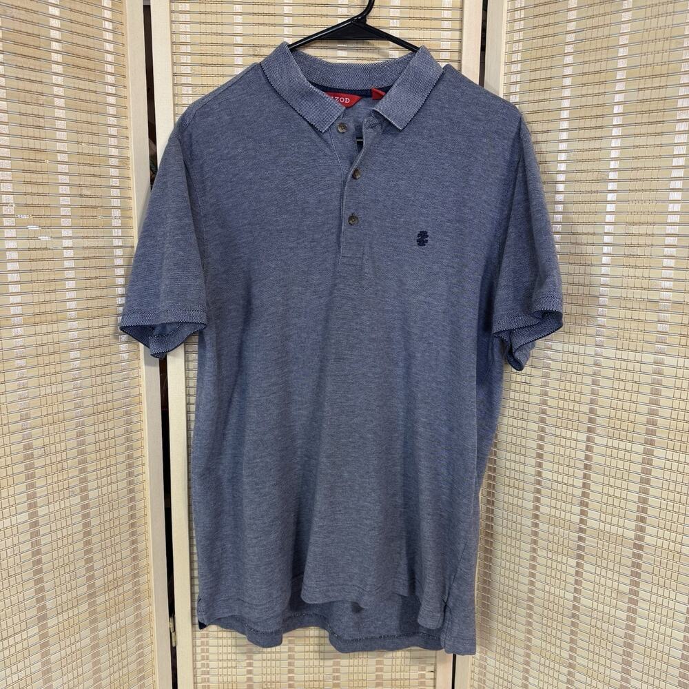 IZOD Shirt Men's Size Large Blue Collared Short Sleeve